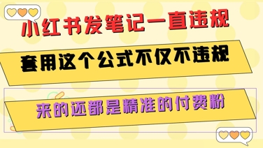 小红书发笔记一直违规，套用这个公式不仅不违规，来的还都是精准的付费粉-智库云网创