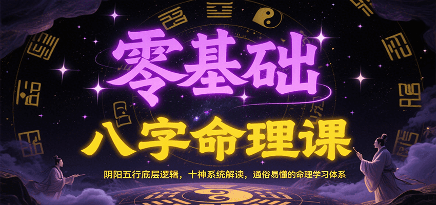 零基础八字命理课：阴阳五行底层逻辑，十神系统解读，通俗易懂的命理学习体系-智库云网创