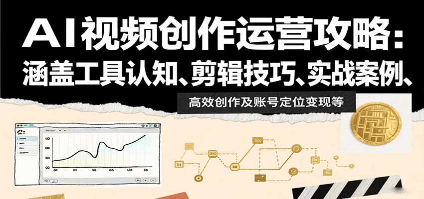AI视频创作运营攻略：涵盖工具认知、剪辑技巧、实战案例、高效创作及账号定位变现等-智库云网创