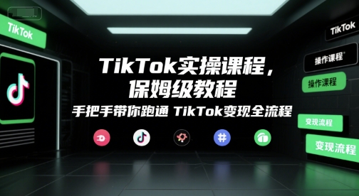 TikTok实操课程，保姆级教程，手把手带你跑通TikTok变现全流程-智库云网创