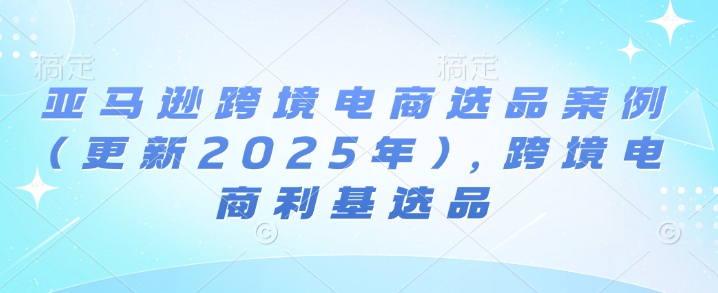 亚马逊跨境电商选品案例(更新2025年10月)，跨境电商利基选品-智库云网创