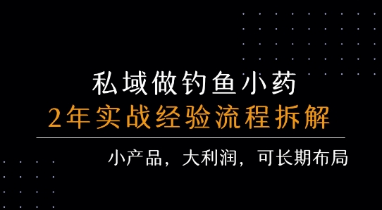 私域做钓鱼小药 每单利润3张+ 详细流程拆解-智库云网创
