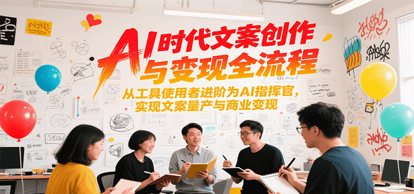 AI时代文案创作与变现全流程，从工具使用者进阶为AI指挥官，实现文案量产与商业变现-智库云网创