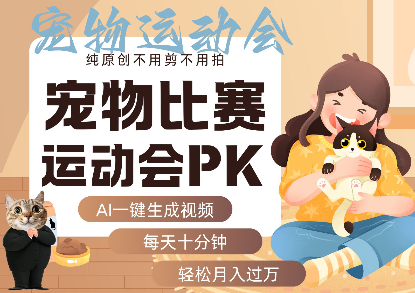 AI萌宠运动员跳水 射击 篮球 足球比赛 每天十分钟 附详细提示词文案库 代替做…-智库云网创