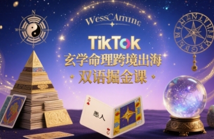 TikTok玄学命理跨境出海双语掘金课，手把手教你用命理知识精准直击海外用户痛点-智库云网创