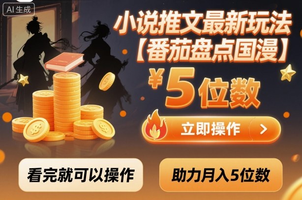 小说推文最新玩法，助力月入5位数【番茄盘点国漫】玩法，看完就可以操作-智库云网创