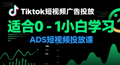Tiktok短视频广告投放，适合0-1小白学习ADS短视频投放课-智库云网创