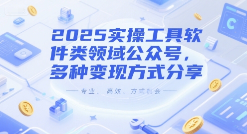 2025实操工具软件类领域公众号，多种变现方式分享-智库云网创