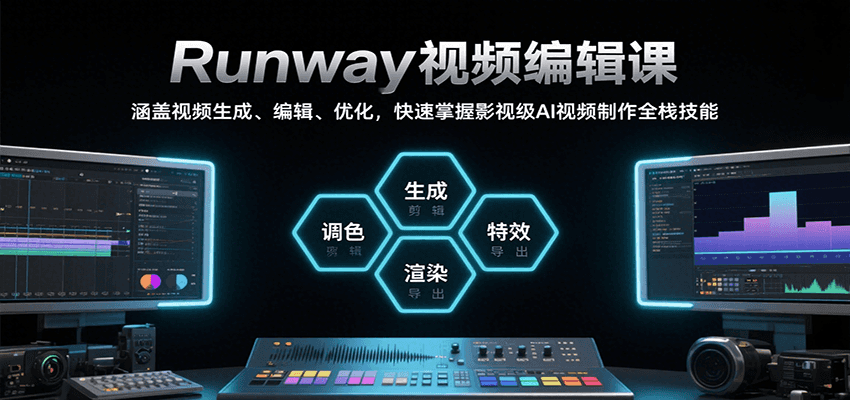 Runway视频编辑课，涵盖视频生成、编辑、优化，快速掌握影视级AI视频制作全栈技能-智库云网创
