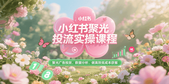 小红书聚光投流实操课程，聚光广告投放、数据分析、做高效低成本获客-智库云网创