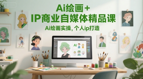 Ai绘画+IP商业自媒体精品课，Ai绘画实操，个人ip打造-智库云网创