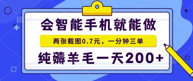 2025年零撸手机项目，二十秒一单，纯薅羊毛，一天200+做就有【揭秘】-智库云网创