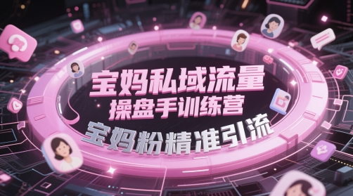 宝妈私域流量操盘手训练营，宝妈粉精准引流-智库云网创