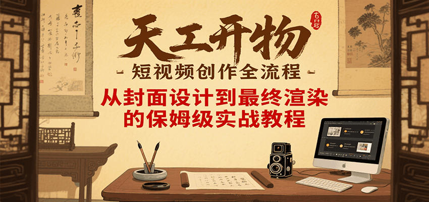 天工开物短视频创作全流程，从封面设计到最终渲染的保姆级实战教程-智库云网创