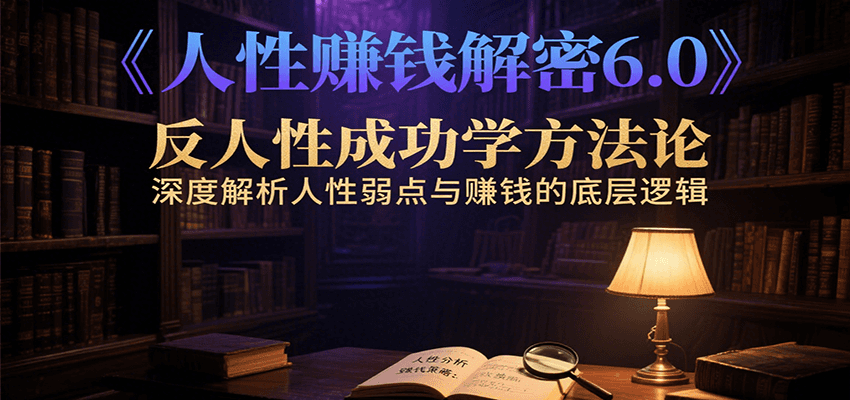 人性赚钱解密6.0，反人性成功学方法论，深度解析人性弱点与赚钱的底层逻辑-智库云网创