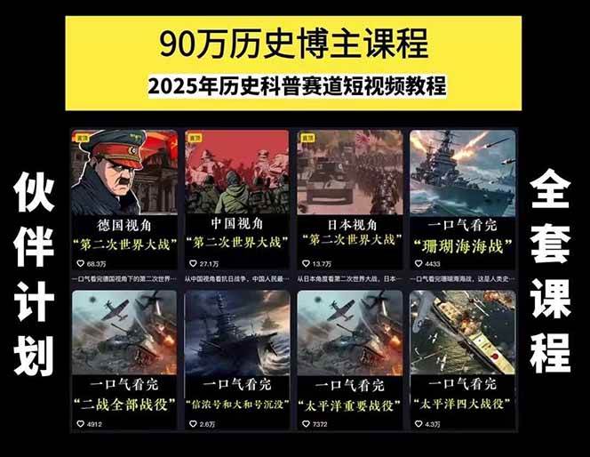 图片[1]-短视频历史赛道实战教程，手机电脑双端剪辑教程和账号运营指南与变现技巧-智库云网创