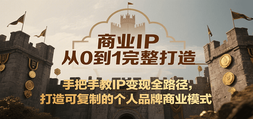 商业IP从0到1完整打造，手把手教IP变现全路径，打造可复制的个人品牌商业模式-智库云网创