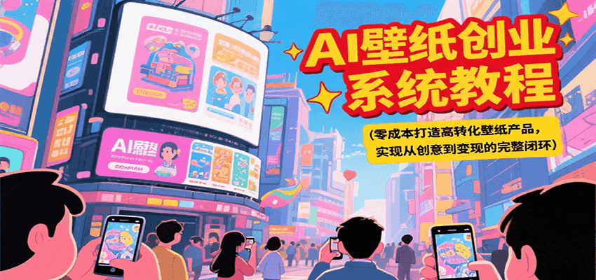 AI壁纸创业系统教程，零成本打造高转化壁纸产品，实现从创意到变现的完整闭环-智库云网创