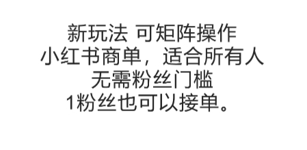 可矩阵操作，小红书商单新玩法，适合所有人，无需粉丝门槛，1粉丝也可以接单-智库云网创