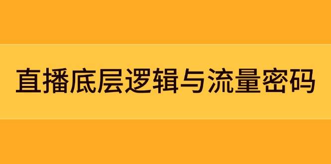 直播底层逻辑与流量密码：定位模型+案例拆解，急速流承接与数据优化全攻略-智库云网创