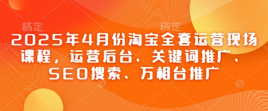 2025年4月份淘宝全套运营现场课程，运营后台、关键词推广、SEO搜索、万相台推广-智库云网创