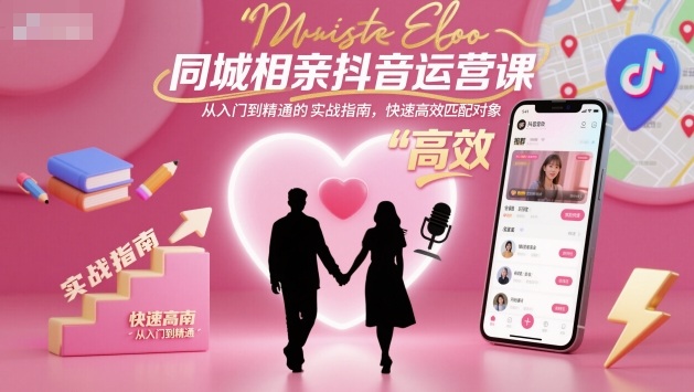 同城相亲抖音运营课，从入门到精通的实战指南，快速高效匹配对象-智库云网创
