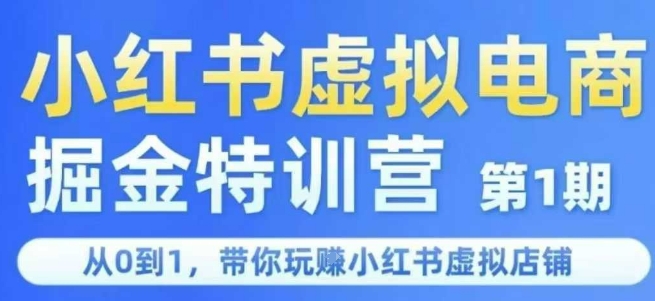 小红书虚拟电商掘金特训营第1期，从0到1，带你玩转小红书虚拟店铺-智库云网创