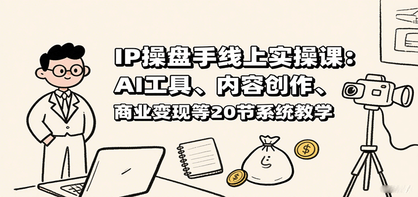 IP操盘手线上实操课：AI工具、内容创作、商业变现等20节系统教学-智库云网创