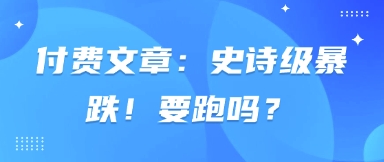 付费文章：史诗级暴跌！要跑吗？-智库云网创