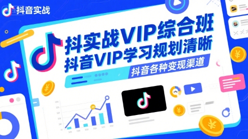 抖音实战VIP综合班，抖音VIP学习规划请晰抖音各种变现渠道-智库云网创