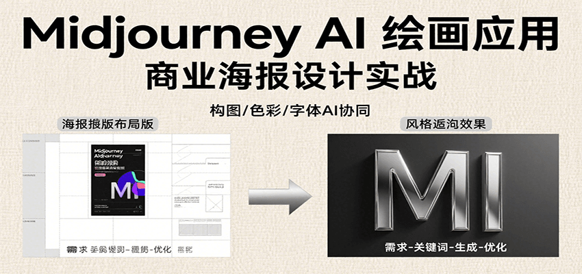 Midjourney AI绘画应用，关键词指令解析、漫画头像制作、海报设计、3D人物生成等-智库云网创