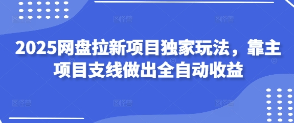 2025网盘拉新项目独家玩法，靠主项目支线做出全自动收益-智库云网创
