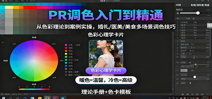 PR调色入门到精通：从色彩理论到案例实操，婚礼/医美/美食多场景调色技巧-智库云网创