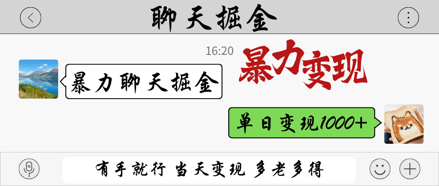 暴力聊天掘金 有手就行当天变现 多劳多得 单日变现1000+-智库云网创