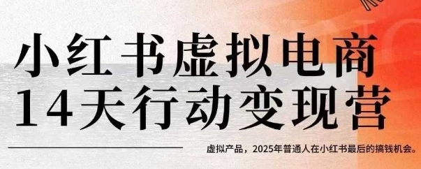 小红书虚拟电商14天变现训练营，虚拟产品，2025年普通人在小红书最后的搞钱机会-智库云网创