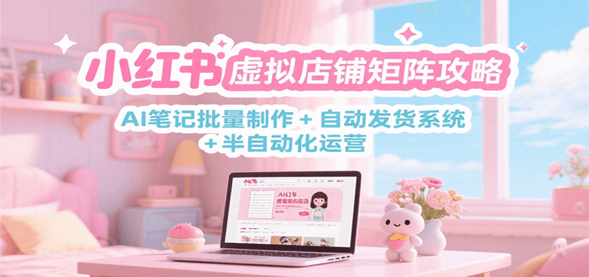 小红书虚拟店铺矩阵攻略：AI笔记批量制作 + 自动发货系统 + 半自动化运营-智库云网创