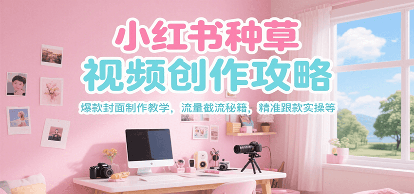 小红书种草视频创作攻略，爆款封面制作教学 ，流量截流秘籍 ，精准跟款实操等-智库云网创