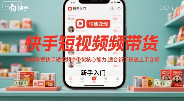 快手短视频带货，快速掌握快手短视频带货核心能力，适合新手快速上手变现-智库云网创
