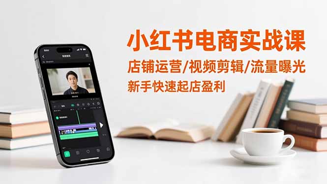 小红书电商实战课：店铺运营/视频剪辑/流量曝光，新手快速起店盈利-智库云网创