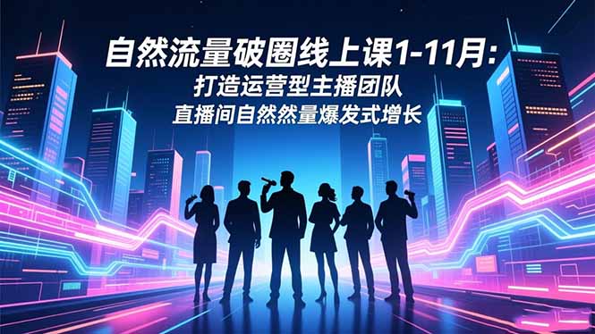 自然流量破圈线上课1-11月：打造运营型主播团队 直播间自然流量爆发式增长-智库云网创