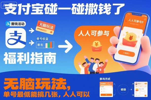 支付宝碰一碰撒钱了，无脑玩法，单号最低能搞几张，人人可以撸【揭秘】-智库云网创