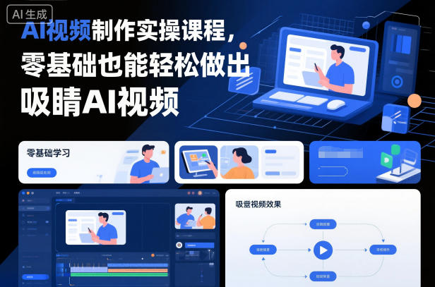 AI视频制作实操课程，零基础也能轻松做出吸睛AI视频-智库云网创
