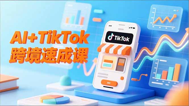 AI+TikTok跨境速成课，智能翻译、店铺定位、流程拆解，7天高效上线运营-智库云网创