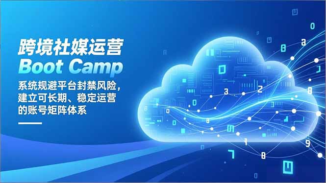 跨境社媒运营Boot Camp：系统规避平台封禁风险，建立可长期、稳定运营的账号矩阵体系-智库云网创