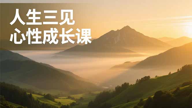 人生三见心性成长课，见天地众生自己，搞透人性安顿身心，活出清晰自我，内在富足无价-智库云网创