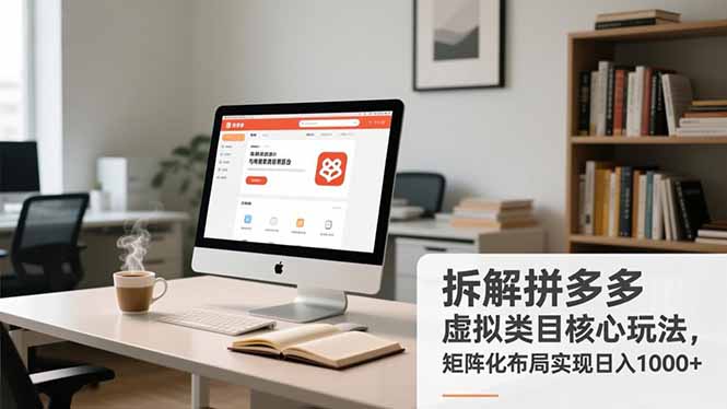 拆解拼多多虚拟类目核心玩法，矩阵化布局实现日入1000+-智库云网创