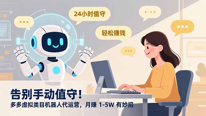 告别手动值守！多多虚拟类目机器人代运营，月赚 1-5W 有妙招-智库云网创