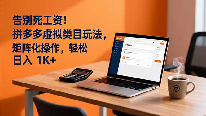 告别死工资！拼多多虚拟类目玩法，矩阵化操作，轻松日入 1K+-智库云网创