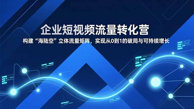 企业短视频流量转化营，构建“海陆空”立体流量矩阵，实现从0到1的破局与可持续增长-智库云网创