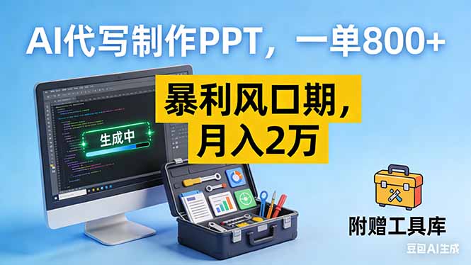 AI代写制作PPT，一单800+， 暴利风口期，月入2万【附工具】-智库云网创